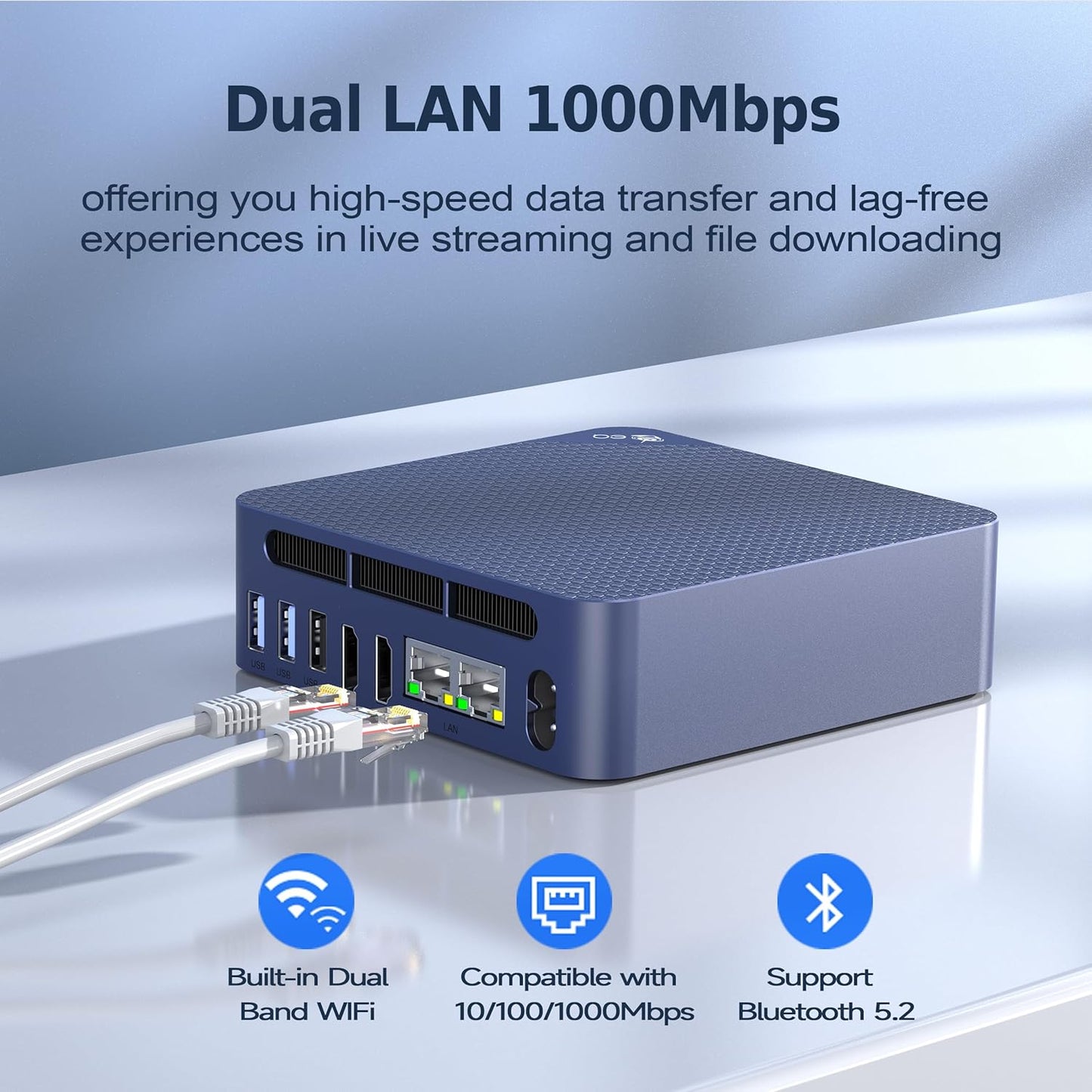 Beelink EQ14 Mini PC - Intel N150 3.6GHz, 16GB DDR4, 500GB SSD, 4K Dual Display, Dual LAN
