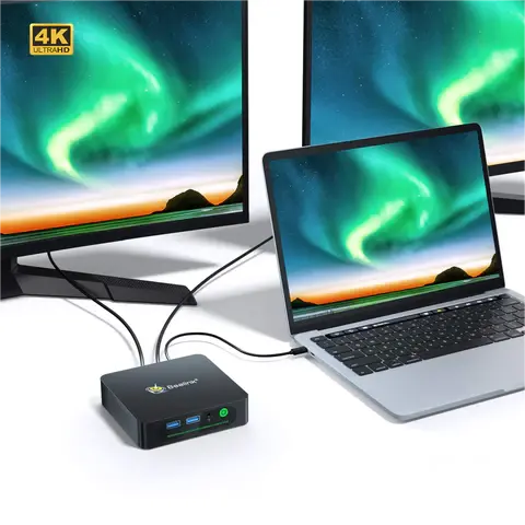 Beelink Expand F USB-C Docking Station - Dual 4K@60Hz, 90W PD Charging, 4TB Storage, 5xUSB 3.0 for Laptop/Mobile Office & Gaming