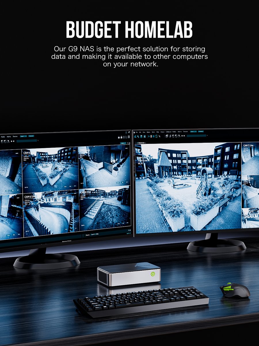 1011-GMKtec Intel Twin Lake N150 Dual-system 4-bay NAS Mini PC -- NucBox G9