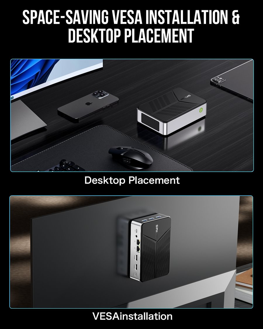 1011-GMKtec Intel Twin Lake N150 Dual-system 4-bay NAS Mini PC -- NucBox G9