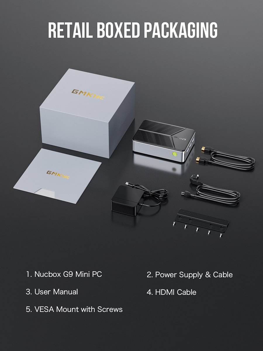 1011-GMKtec Intel Twin Lake N150 Dual-system 4-bay NAS Mini PC -- NucBox G9