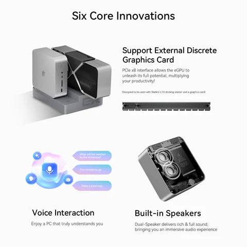 Beelink EX Pro Docking Station for NVIDIA/AMD Graphics Cards | PCIe 5.0 x8 Expansion | 600W PSU | RTX 50 & RX 9000 Series Support