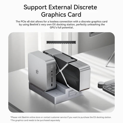 Beelink EX Pro Docking Station for NVIDIA/AMD Graphics Cards | PCIe 5.0 x8 Expansion | 600W PSU | RTX 50 & RX 9000 Series Support