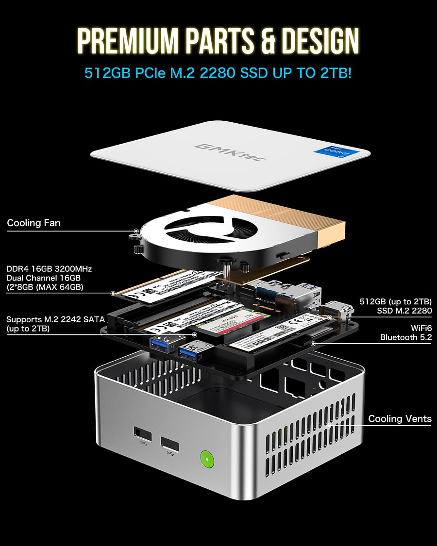 1014-GMKtec Intel 12th Core i5 12450H Mini PC--NucBox M3
