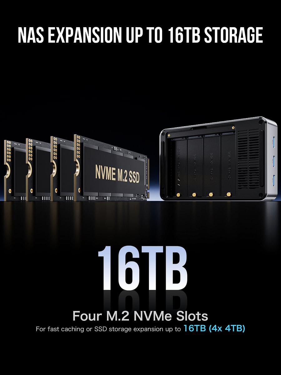 1011-GMKtec Intel Twin Lake N150 Dual-system 4-bay NAS Mini PC -- NucBox G9