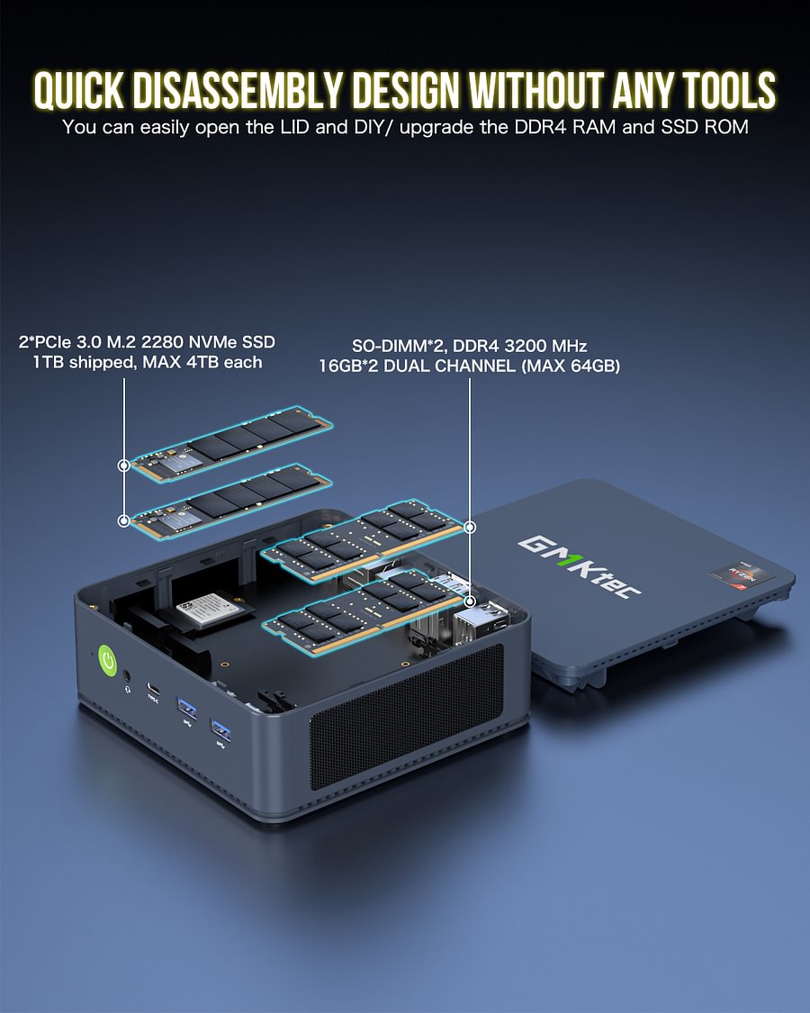 1015-GMKtec AMD Ryzen 7 5700U Mini PC--NucBox M5 Pro