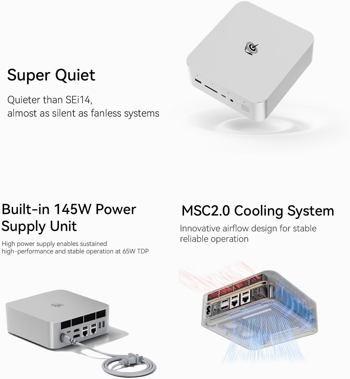 Beelink GTi13 Mini PC - Intel Core i9-13900HK (32GB DDR5/1TB SSD), AI Voice, PCIe 5.0 eGPU, 32dB Silent, Dual 4K@144Hz for Gaming & Creative Workflows
