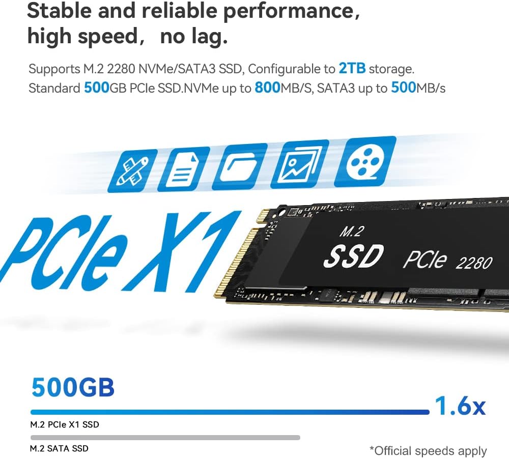 Beelink Mini S12 Pro N100 Mini PC - Intel 12th Gen N100 (3.4GHz), 16GB DDR4/500GB SSD, 4K Dual HDMI, WiFi 6, Win 11 Pro - Ultra-Compact Desktop Computer for Work & Entertainment