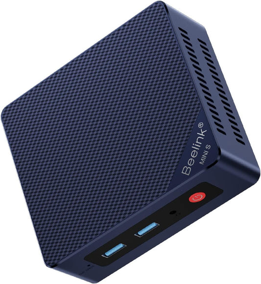 Beelink Mini S12 Pro N100 Mini PC - 16GB DDR4/500GB SSD, 4K Dual HDMI, Wi-Fi 6, Compact Desktop for Home & Office