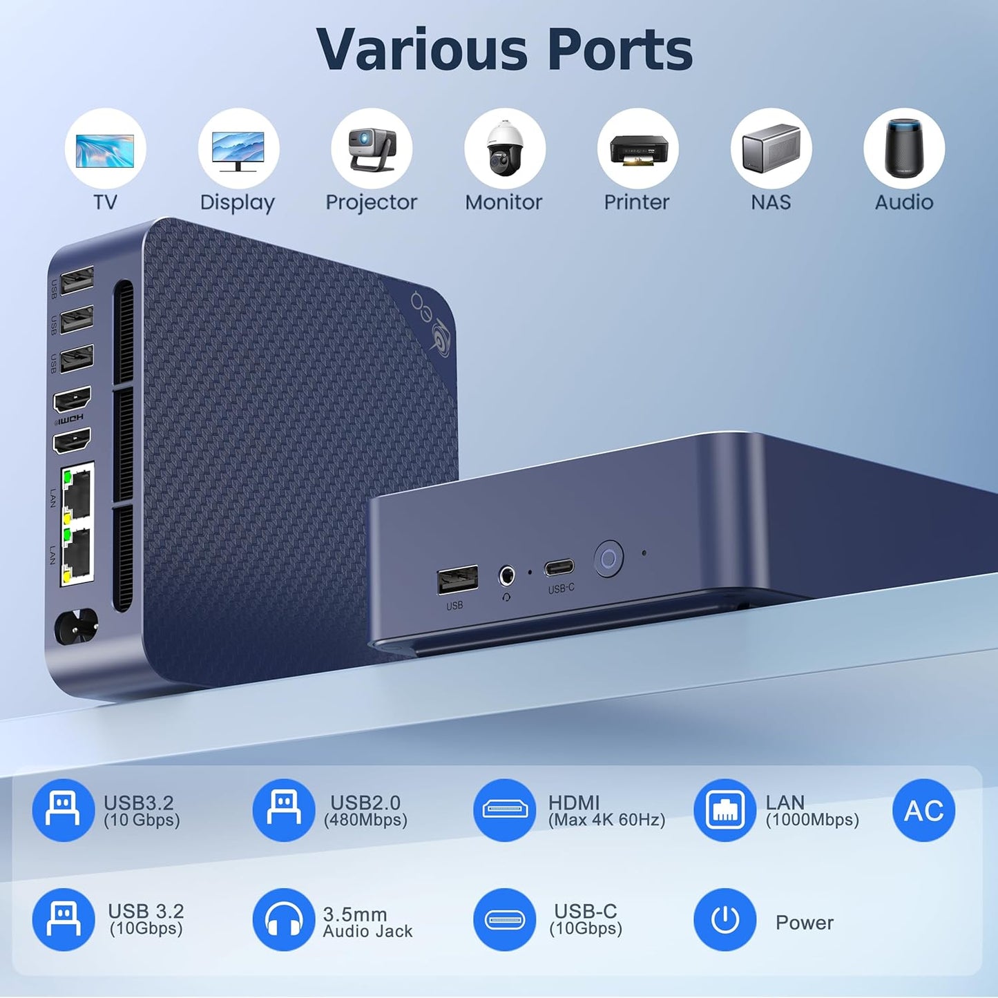 Beelink EQ14 Mini PC - Intel N150 3.6GHz, 16GB DDR4, 500GB SSD, 4K Dual Display, Dual LAN
