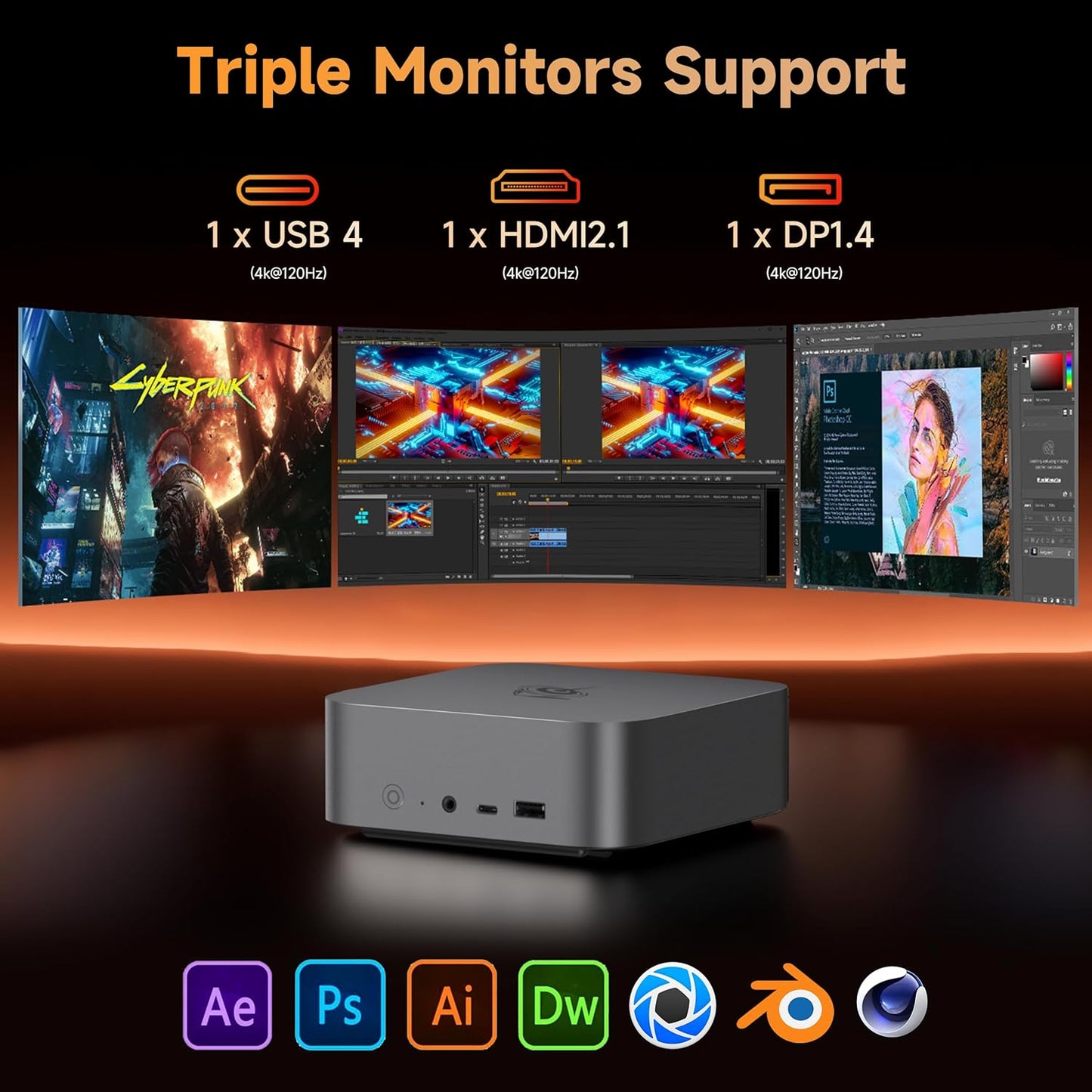 Beelink SER8 Mini PC: AMD Ryzen 7 8745HS, 4.9GHz, Radeon 780M, 64GB DDR5, 2TB SSD, Triple 4K