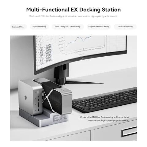 Beelink EX Pro Docking Station for NVIDIA/AMD Graphics Cards | PCIe 5.0 x8 Expansion | 600W PSU | RTX 50 & RX 9000 Series Support