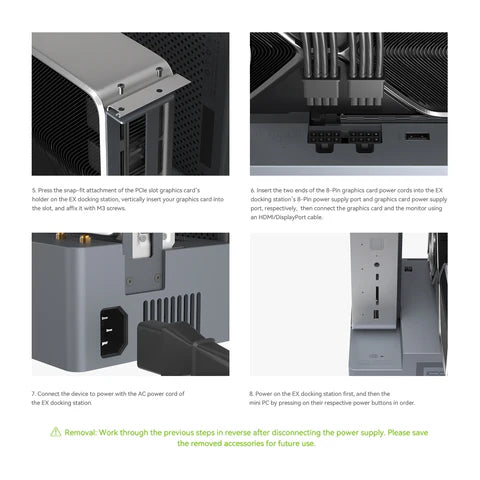 Beelink EX Pro Docking Station for NVIDIA/AMD Graphics Cards | PCIe 5.0 x8 Expansion | 600W PSU | RTX 50 & RX 9000 Series Support