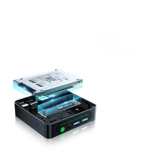 Beelink Expand F USB-C Docking Station - Dual 4K@60Hz, 90W PD Charging, 4TB Storage, 5xUSB 3.0 for Laptop/Mobile Office & Gaming